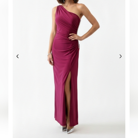 Lauren Ralph Lauren Dresses & Skirts - NWT Ralph Lauren Evening Gown Pink Elegant‎ One-Shoulder Beaded Dress 14